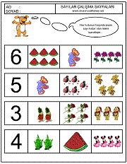 okul öncesi sayılar çizgi çalışmaları